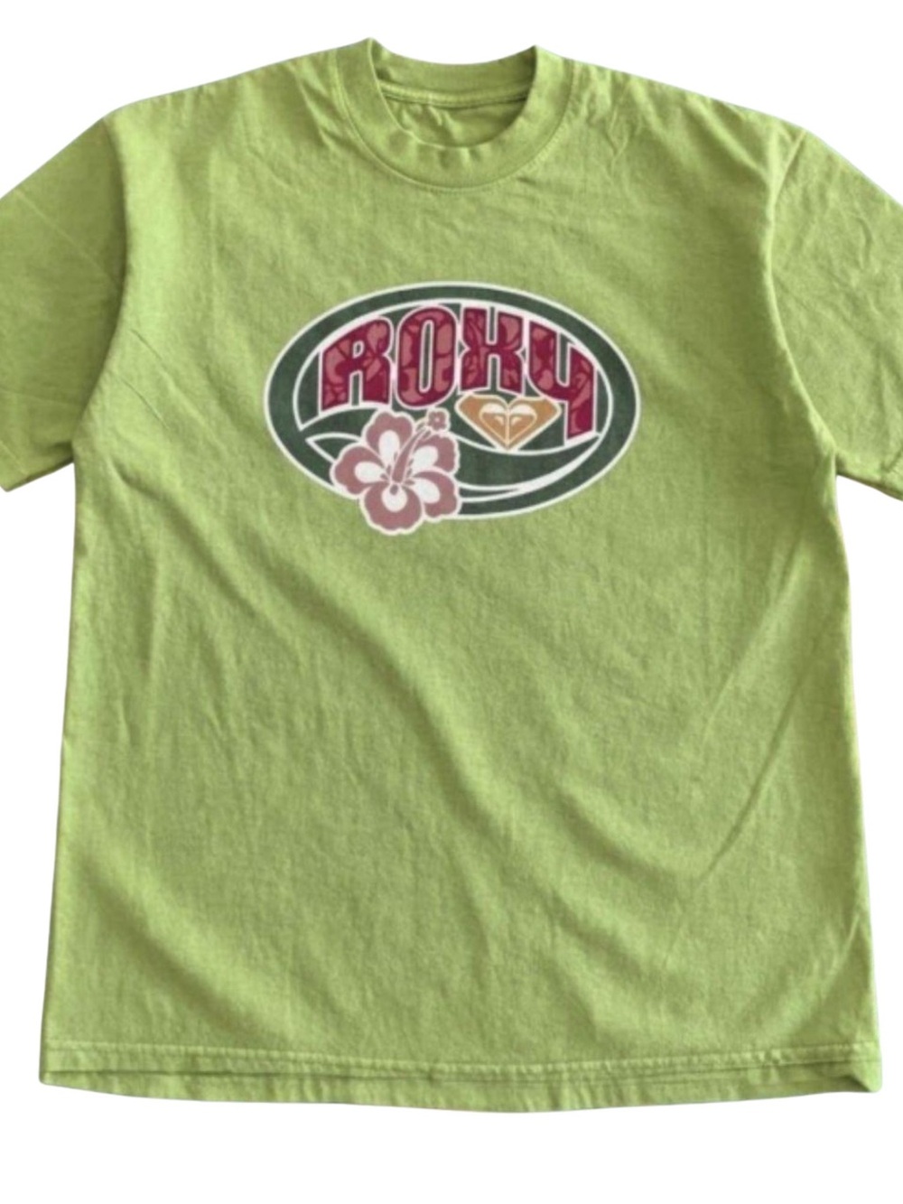 Gildan Lime Green Roxy Logo Short Sleeve Tee